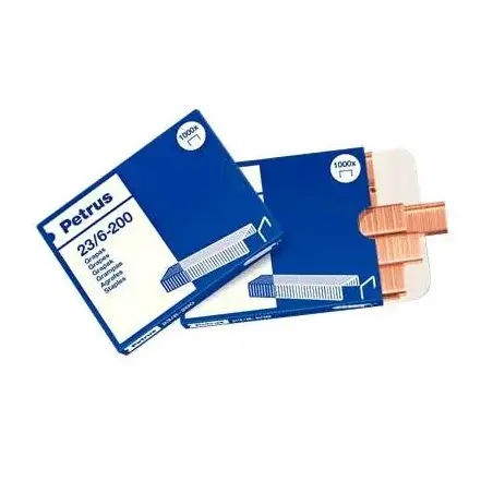 Petrus Grapas 23/6-200 Cobreadas - Hasta 20 Hojas - Caja de 1000 Grapas - Patilla de 6mm | Ahorro Imprimiendo