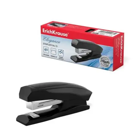 Erichkrause Elegance Grapadora de Sobremesa para Grapas Nº10 - Grapa hasta 20 Hojas - Quitagrapas Incorporado - Grapado Cerrado