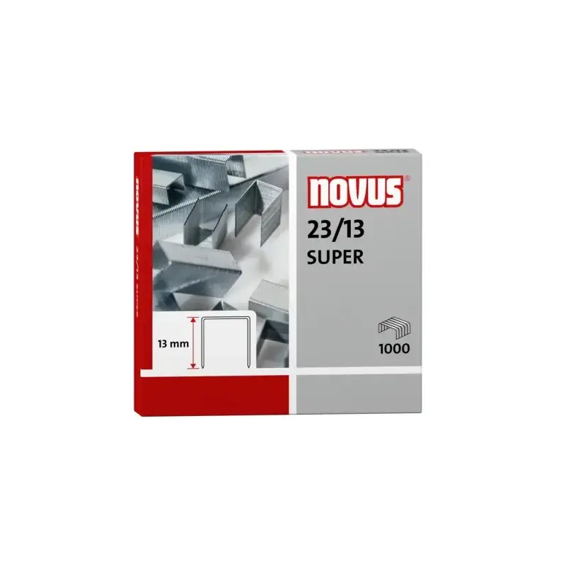 Novus 23/13 Super Caja de 1000 Grapas 23/13 Galvanizadas para Grapadoras de Gruesos | Ahorro Imprimiendo