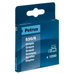 Petrus Caja de 1200 Grapas 530/6 Cobreadas para Clavadora - Patilla de 6mm | Ahorro Imprimiendo