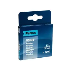 Petrus Caja de 1200 Grapas 530/8 Cobreadas para Clavadora - Patilla de 8mm | Ahorro Imprimiendo