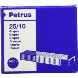 Petrus Caja de 1000 Grapas 25/10 Galvanizadas - Hasta 60 Hojas - Patilla de 10mm | Ahorro Imprimiendo