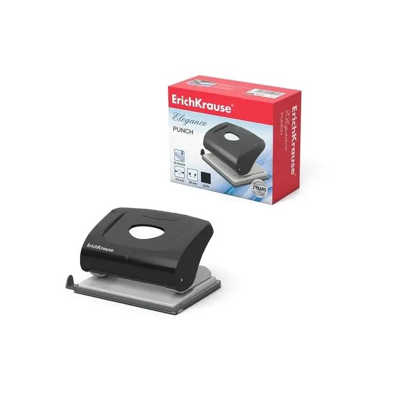 Erichkrause Elegance Perforadora de Papel - Perfora hasta 20 Hojas - Deposito de Residuos - Mecanismo de Acero - Garantia 2 Años