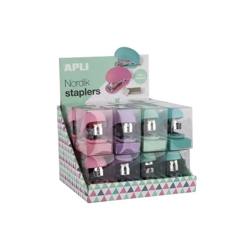 Apli Nordik Collection Grapadora Pequeña - Grapas Nº22/6-24/6 - Cada Grapadora Incluye 1.000 Grapas - Colores Surtidos | Ahorro