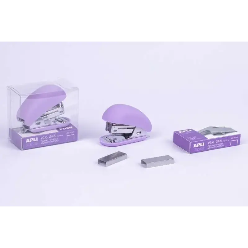 Apli Nordik Collection Grapadora Pequeña - Grapas Nº22/6-24/6 - Cada Grapadora Incluye 1.000 Grapas - Colores Surtidos | Ahorro