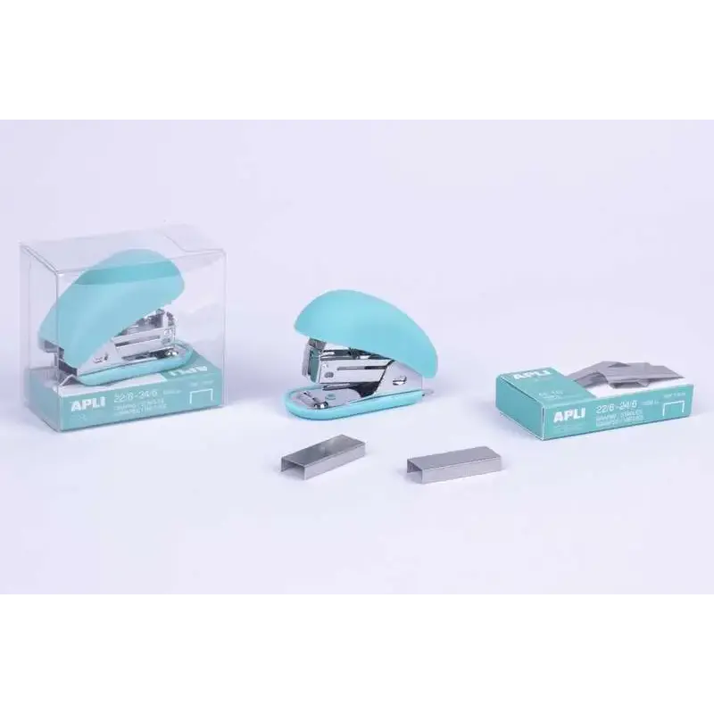 Apli Nordik Collection Grapadora Pequeña - Grapas Nº22/6-24/6 - Cada Grapadora Incluye 1.000 Grapas - Colores Surtidos | Ahorro