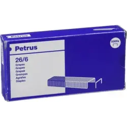 Petrus Caja de 5000 Grapas 26/6 Cobreadas - Hasta 30 Hojas - Patilla de 6mm | Ahorro Imprimiendo
