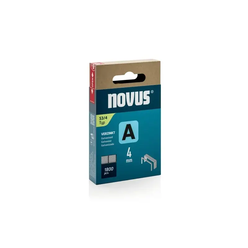 Novus A Tipo 53 Caja de 1800 Grapas 53/4 Galvanizadas - Patilla de 4mm | Ahorro Imprimiendo