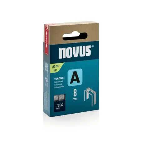 Novus A Tipo 53 Caja de 1800 Grapas 53/8 Galvanizadas - Patilla de 8mm | Ahorro Imprimiendo