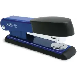 Rapesco Bowfin Grapadora Metalica de Sobremesa - Hasta 25 Hojas - Grapas 26/6, 24/6 - Grapado Cerrado y Abierto - Color Azul/Neg