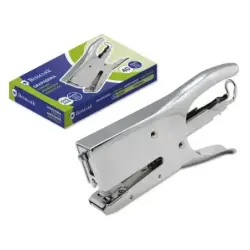 Bismark Grapadora de Tenaza Cromada - Capacidad de Grapado 40 Hojas - Diseño Ergonomico - Alta Durabilidad - Color Plata | Ahorr