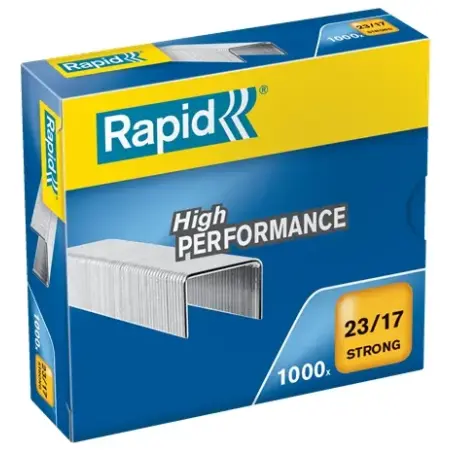 Rapid Strong Caja de 1000 Grapas 23/17 - De 110 a 140 Hojas - Alambre Reforzado Galvanizado - Patilla de 17mm | Ahorro Imprimien