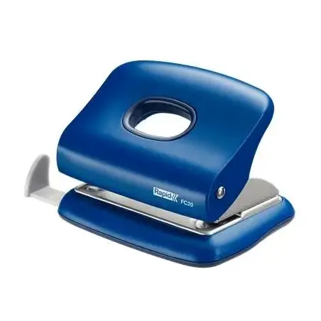 Rapid FC20 Taladro Perforador - Hasta 20 Hojas - Facil Vaciado - Punzones 5.5mm - Color Azul | Ahorro Imprimiendo