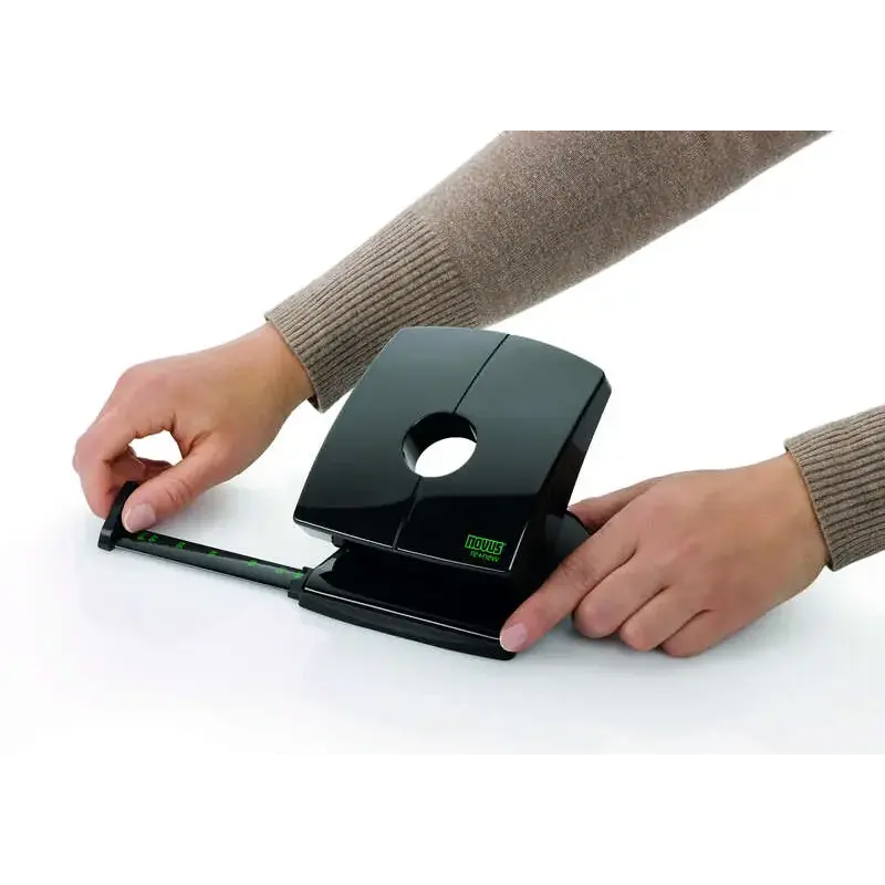 Novus B 230 re+new Perforadora de Papel - Perfora hasta 30 Hojas - Fabricada con Plastico Reciclado - Escala de Tope - Vaciado F
