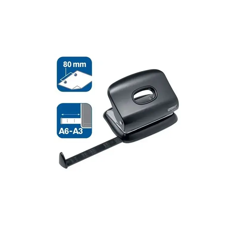 Rapid Eco Taladro Perforador - Perfora hasta 20 Hojas - Facil Vaciado - Punzones 5.5mm - Fabricado con un 74% de Plastico Recicl