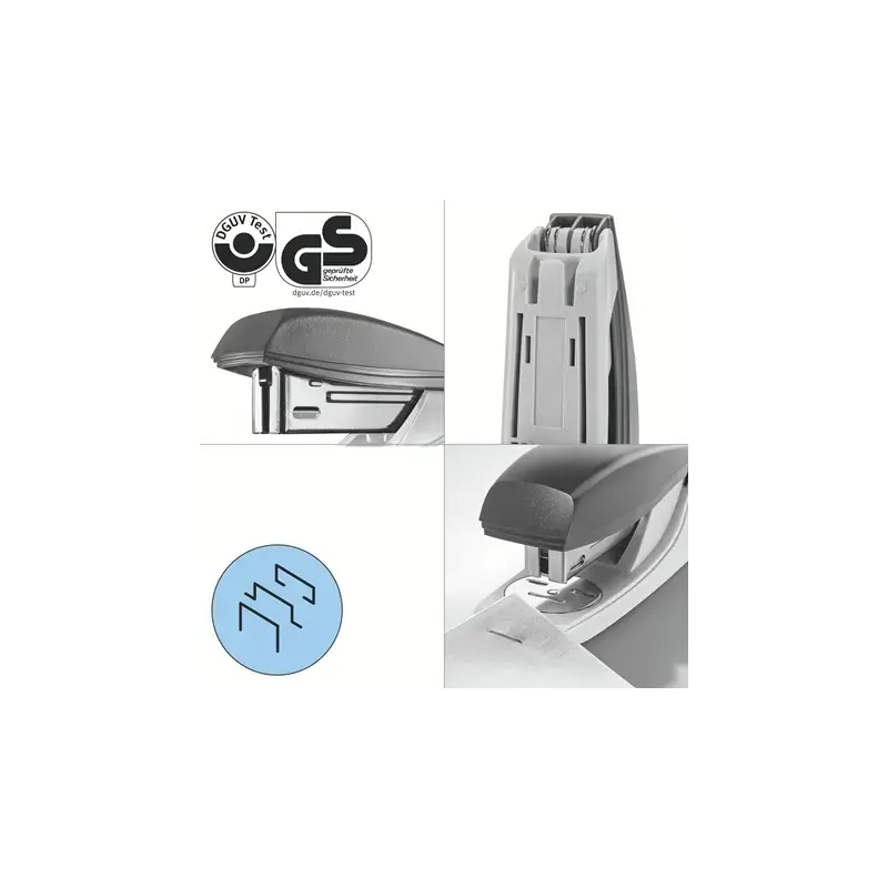 Petrus 210 Recycle Grapadora de Sobremesa - Grapa hasta 25 Hojas - 96% de Plastico Reciclado - Grapado Abierto, Cerrado y Clavad