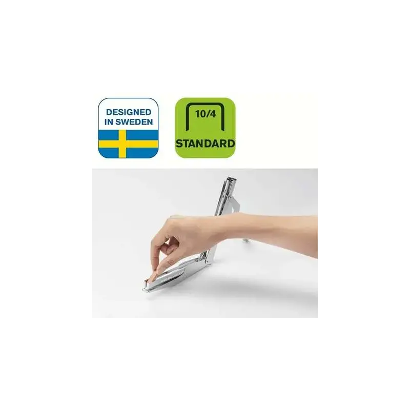 Rapid E10 Grapadora de Tenaza - Hasta 15 Hojas - Para Grapas Nº10 - Grapado Cerrado - Color Cromado/Negro | Ahorro Imprimiendo