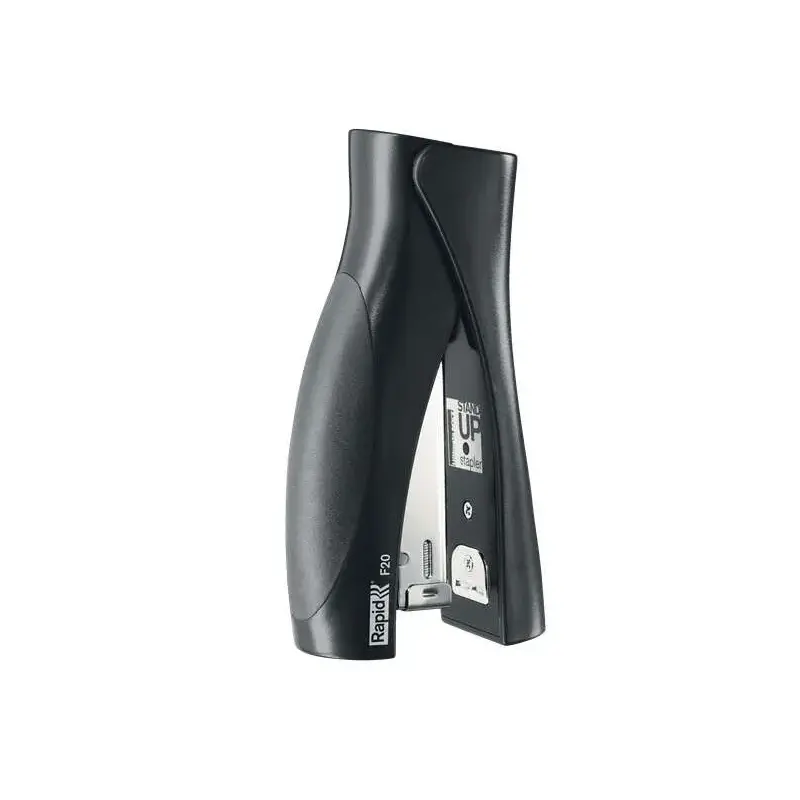 Rapid Ultimate F20 Grapadora Vertical - Hasta 20 Hojas - Para Grapas 24/6 y 26/6 - Grapado Cerrado y Clavado - Color Negro | Aho