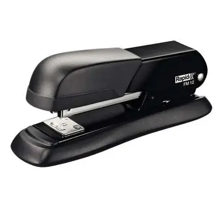Rapid FM12 Grapadora de Sobremesa Metalica - Hasta 25 Hojas - Para Grapas 24/6 y 26/6 - Modo de Clavado y Fijado - Color Negro |
