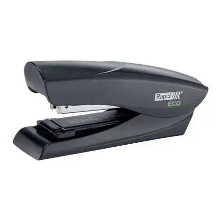 Rapid Eco Grapadora de Sobremesa 24/6, 26/6 - Grapa hasta 25 Hojas - Grapado Plano y Clavado - Fabricado con un 74% de Plastico