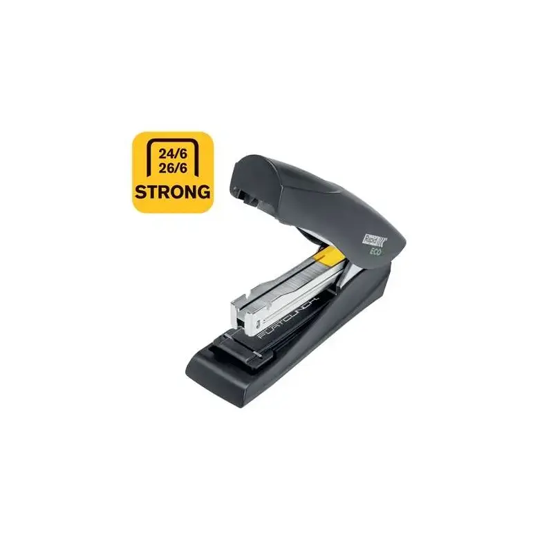 Rapid Eco Grapadora de Sobremesa 24/6, 26/6 - Grapa hasta 25 Hojas - Grapado Plano y Clavado - Fabricado con un 74% de Plastico