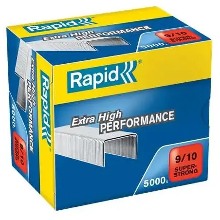 Rapid Super Strong Caja de 5000 Grapas 9/10 - De 40 a 70 Hojas - Alambre Galvanizado Superreforzado - Patilla de 10mm | Ahorro I