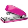 Petrus 226 WOW Grapadora Metalica + Caja de 200 Grapas - Hasta 30 Hojas - Grapado Cerrado, Abierto y Clavado - Color Fucsia Meta