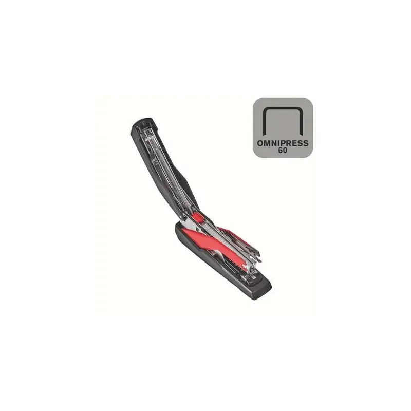 Rapid Supreme SO60 Grapadora de Sobremesa - Hasta 60 Hojas - Para Grapas 24/6-8+, 26/6-8+ - Grapado Plano - Color Negro/Rojo | A