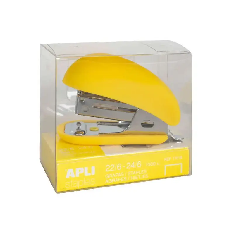 Apli Expositor de 16 Grapadoras Fluor Collection - Utiliza Grapas 22/6-24/6 - Incluye 1000 Grapas por Grapadora - Colores Fluor