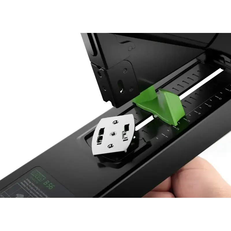 Novus B 56 re+new Grapadora de Gruesos - Fabricada con Plastico Reciclado - Hasta 200 Hojas - Grapado Cerrado con Sistema Bypass