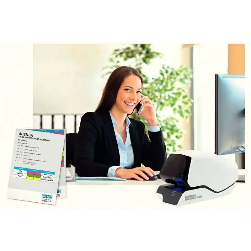 Rapid Grapadora Electrica Supreme 5025E - 25 Hojas - Carga de Cartucho - Diseño Excepcional - Blanco Grapa - Tecnologia de Grapa