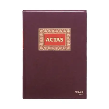 Dohe Libro Actas 50 Hojas Numeradas Papel Offset de 100gr - Tamaño Folio Natural - Encuadernacion en Tela de Primera Calidad con