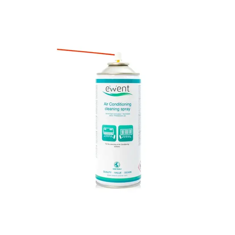 Ewent Spray de Limpieza para Aire Acondicionado - Aerosol de Espuma Activa - Neutraliza Olores - Color Transparente | Ahorro Imp