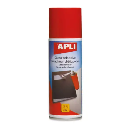 Apli Spray Quita Adhesivo 200ml - Elimina Facilmente Residuos de Adhesivo y Pegamento en Madera, Ceramica, Cristal, Metal y Plas