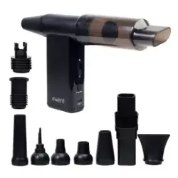 Ewent Pistola de Aire Comprimido - Aspirador, Bomba de Vacio e Inflador - 8 Velocidades -180000 RPM - Bateria de 8000mah - Color