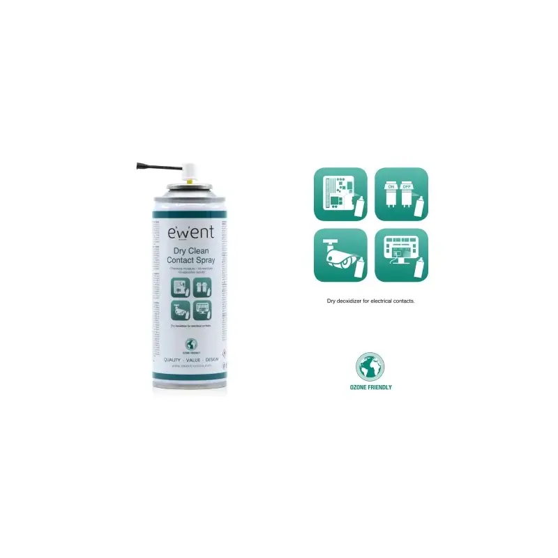 Ewent Spray de Limpieza para Contactos - 200ml - Limpieza en Seco - Color Incoloro | Ahorro Imprimiendo