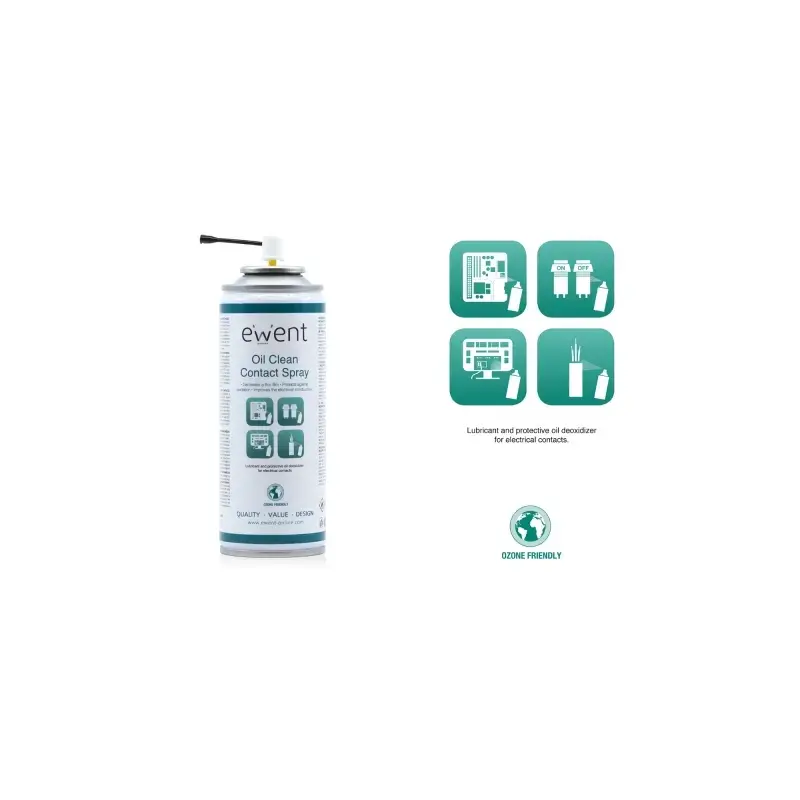 Ewent Spray de Limpieza para Contactos - 200ml - Base de Aceite - Color Ambar Claro | Ahorro Imprimiendo