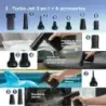 Ewent Pistola de Aire Comprimido - Bomba de Vacio e Inflador - 8 Velocidades -130000 RPM - Bateria de 5000mah - Color Negro | Ah