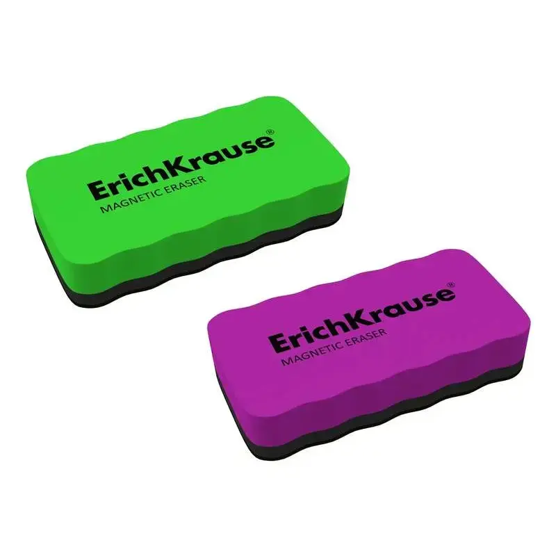 Erichkrause Borrador de Pizarra Blanca Magnetico - Limpieza en Seco - Imanes Incorporados - sin Rastros - Color Variado | Ahorro