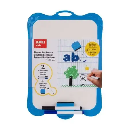 Apli Pizarra Blanca Rigida con Borrador y Rotuladores - Tamaño 180 x 280 mm | Ahorro Imprimiendo