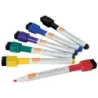 Nobo Mini Rotulador Pizarra Blanca con Tapa Borrador Magnetica - 6 Colores Surtidos - Punta Fina 2mm - Destaca en Pizarras Blanc