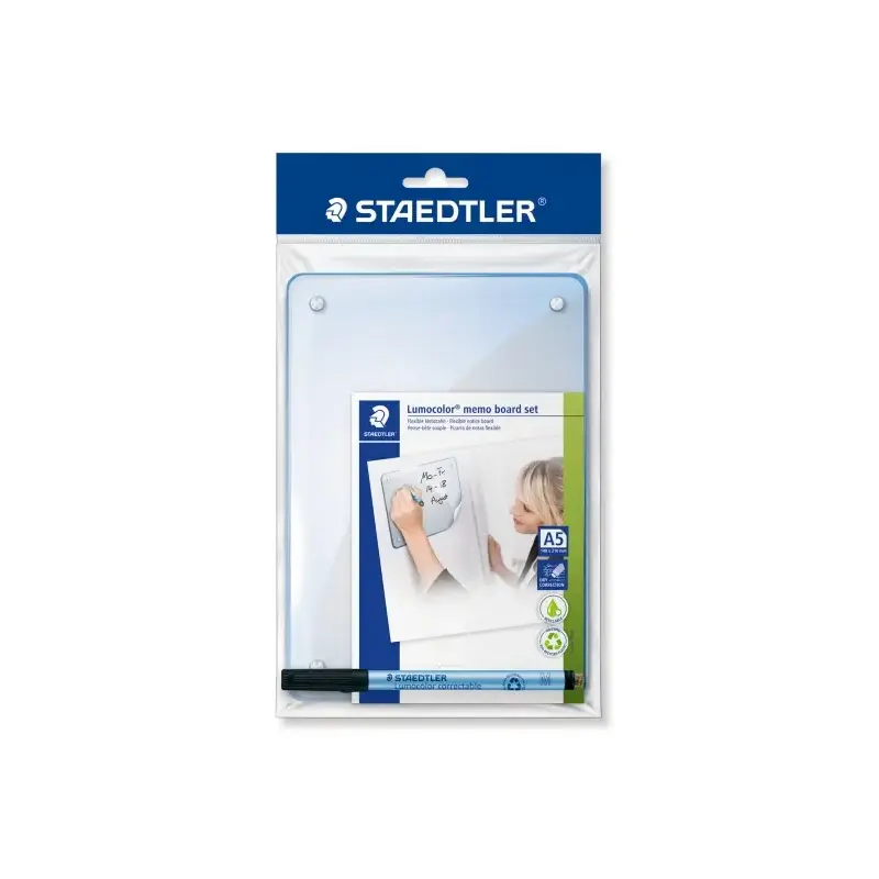 Staedtler Lumocolor 641 Lamina para Notas Flexible con Rotulador - Tamaño 210x148mm - Autoadhesivo - Limpieza en Seco | Ahorro I