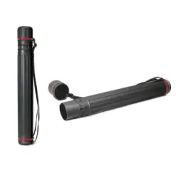 Tubo Portaplanos Grande - Medidas 8x64cm - Con Tapa y Bandolera - Color Negro | Ahorro Imprimiendo