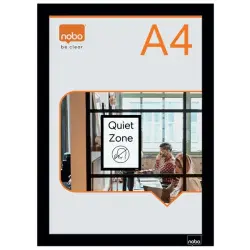 Nobo Pack de 2 Marcos Autoadhesivos Magneticos en Formato A4 - Colocacion en Vertical u Horizontal - Marco de Color Negro | Ahor