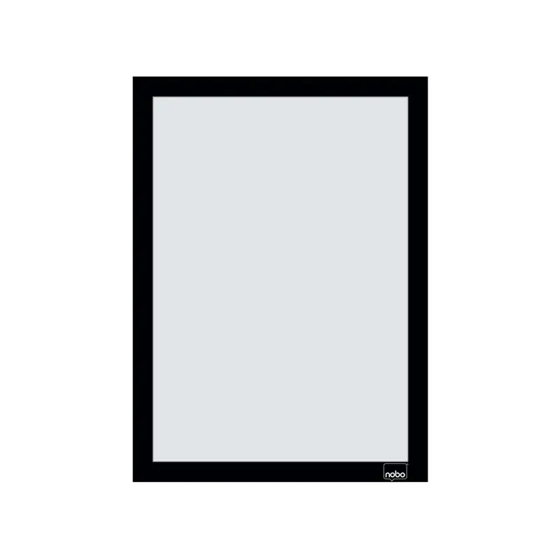 Nobo Pack de 2 Marcos Autoadhesivos Magneticos en Formato A4 - Colocacion en Vertical u Horizontal - Marco de Color Negro | Ahor