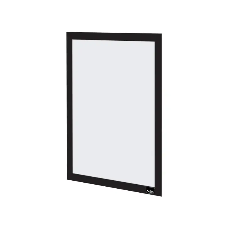 Nobo Pack de 2 Marcos Autoadhesivos Magneticos en Formato A4 - Colocacion en Vertical u Horizontal - Marco de Color Negro | Ahor
