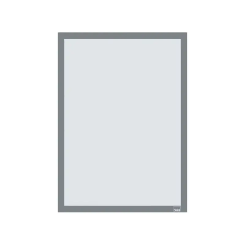 Nobo Pack de 2 Marcos Autoadhesivos Magneticos en Formato A3 - Colocacion en Vertical u Horizontal - Marco de Color Plateado | A