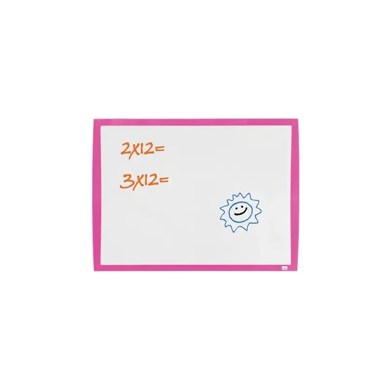 Nobo Pizarra Blanca Magnetica 585x430mm - Incluye Mini Rotulador de Pizarra, Imanes Estampados y Borrador - Color Fucsia | Ahorr