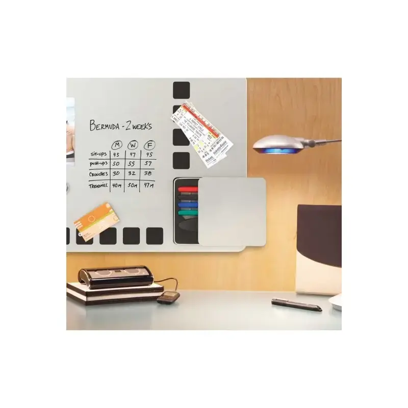 Nobo Pizarra Combinada Magnetica con Cuadriculas de Espuma para Fijar Notas 610x390mm - Incluye 4 Rotuladores, 2 Imanes y Borrad