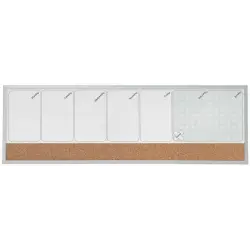 Nobo Planificador Semanal de Pizarra Magnetica Pequeña 585x190mm - Tira de Corcho - Almohadillas Adhesivas e Imanes para Montaje